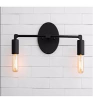 RİOLİGHT MODERN İKİLİ METAL DUVAR APLİK (Siyah)