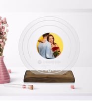 BK Gift Kişiye Özel Fotoğraflı Spotify Barkodlu Ahşap Standlı Plak