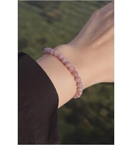 Pembe Kuvars Doğal Taş Bileklik 6 Mm