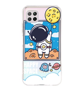 Huawei P40 Lite Uyumlu Astronot Desenli Şeffaf Telefon Kılıfı