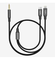 A204 2'si 1 Arada Ses Kablosu Type-C ve Lightning'ten 3.5mm Çıkış