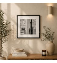 Yapışkanlı Paspartulu Fotoğraf Çerçevesi - 21x21cm 2’li paket +resim baskısı (Siyah)