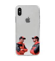 Iphone Xsmax Uyumlu Carlos Sainz ve Charles Leclerc Formula 1 Desenli Şeffaf Kılıfı