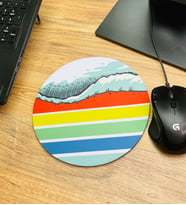 Retro Dalga Tasarımlı Oval Mouse Pad