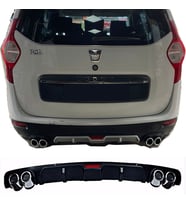 Dacia Lodgy Siyah Difüzör 4 Krom Egzoz Görünümlü Difizör Arka Ek Body Kit