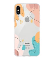 Apple iPhone XS Uyumlu Kapak Karışık Renkler Tasarımlı Şeffaf Silikon Kılıf