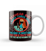 Three Sides Of Redhead Girl Ginger Red Orange Hair Haired Kupa Bardak Porselen