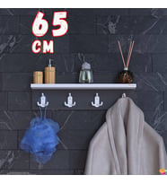 Modilayn Kedi Serisi 4’lü Banyo Askısı Seti 61,4x18 cm 12 Kancalı Raflı Düzenleyici Yer Tasarrufu.