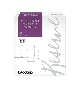 D'Addario DCT1020 Reserve Classic Bb Klarnet Kamışı No: 2.0 (Orta Seviye/Eğitim) - 10'lu Paket  Geleneksel Fransız Kesim ve Dengeli Tepki