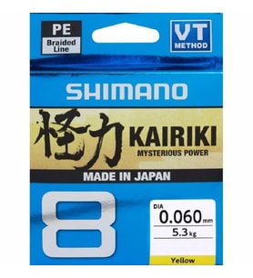 İp Misine Shimano Kairiki Yellow (Sarı) 0,19mm 150 metre 8kat