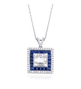 1.60 Karat Safir Pırlanta Kolye