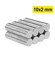 10x2 mm, Yuvarlak Neodyum Mıknatıs, Güçlü Magnet, (Çap: 10 mm x Kalınlık: 2 mm)