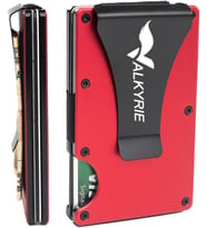 Valkyrie RFID Korumalı Alüminyum Metal 20 Kart Kapasiteli İnce Hafif Güvenli Kartlık Kırmızı