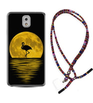 Samsung Note 3 4 5 8 9 20 Ultra 10 Lite Kılıf Boyun Asklı Rasta Silikon Ay ve Flamingo 1775