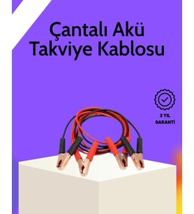 Akü Takviye Kablosu 1200a İzoleli Büyük Maşalı 2m Dayanıklı