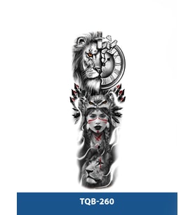 TQB-260 ASLAN VE KADIN DESEN GEÇİCİ KOL DÖVMESİ-TATTO