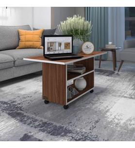 Kenzlife orta salon sehpası atina cvz 075*090*50 tekerlekli yemek masası (Karışık)