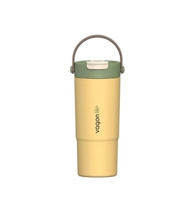 VAGONLİFE ÇELİK PİPETLİ/PİPETSİZ KULLANIM SİLİKON EL ASKILI MATARA/TERMOS VGN1102 660ML  - SARI