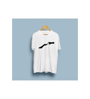 Oversize Birbirine Uzanan Eller Silüeti Baskılı Unisex T-shirt