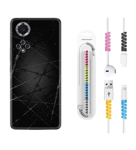 Huawei Nova Y70 Y90 Nova 9 SE  Kılıf Kablo Koruma Spiral Silikon Dikenli Tel 1779