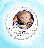 Kişiye Özel Sünnet Hatırası Resimli İsimli Puantiyeli Kapak Magnet Açacak