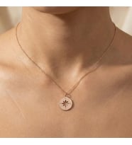Kişiye Özel 925 Ayar Gümüş Minimal Pusula Model Kolye (Rose)