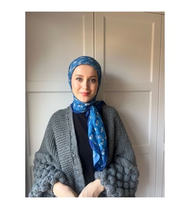Çiçek Baharı Desen Bambu Eşarp