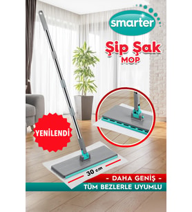 SMARTER Yeni Şip Şak Mop Otomatik El Değmeden Tüm Bezlerle Uyumlu Temizlik Seti Paspas