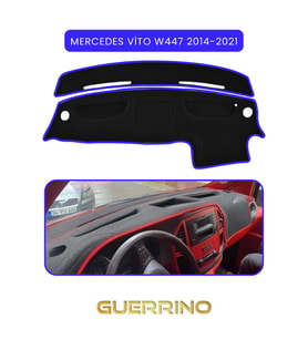 MERCEDES VİTO W447 2014-2021TORPİDO KORUMA HALISI MAVİ KENAR