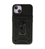 Apple iPhone 13 Kılıf Pars Lens Yüzüklü Silikon - Siyah