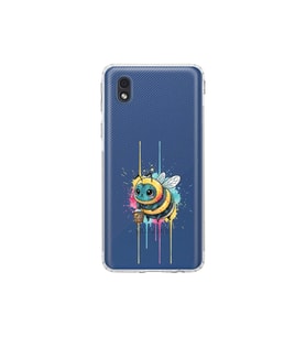 Samsung Galaxy A01 Core ile uyumlu Splash arı tasarımlı şeffaf silikon kılıf