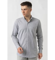 White Stone Aarburg g45044 Pamuklu Regular Fit Oxford Gömlek Gri