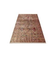 Makine Kaymaz Yıkanabilir Bej Eskitme Jüt Salon Halısı Mutfak Halısı Koridor Halısı Yolluk 8 beige