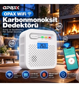 OPAX Y100A-AA-W WiFi Karbonmonoksit Dedektörü ve CO Alarmı
