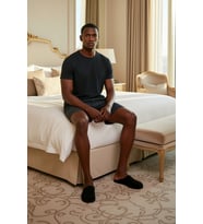 Erkek Çizgili Pijama Takımı Regular Fit Bisiklet Yaka Fonksiyonel Dayanıklı Kaliteli Rahat