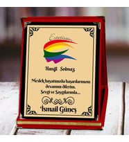Estetisyen Baskılı Plaket (1. Tasarım)  Kişiye Özel (Kırmızı)