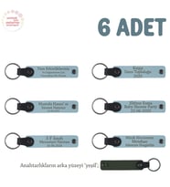 Gök Mavi & Yeşil, Yoga Ekibine Özel Üzerinde İsim Yazılı Hatıra Anahtarlık 6’lı Set, Armağan (Gök Mavisi)