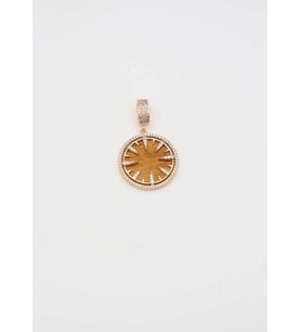 Gold Renk Sarı Taban Saat Desenli Charm
