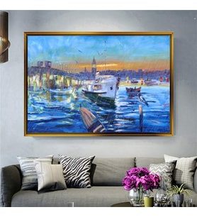 Altın Çerçeveli dekoratif tablo a672 (Gold)