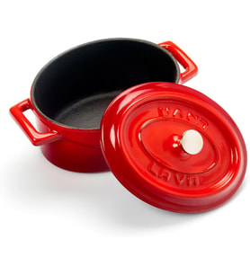 Metal Oval Mini Tencere, Kırmızı
