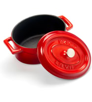 Metal Oval Mini Tencere, Kırmızı
