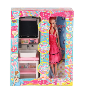 OYD-02390 Bebek ve Aynalı Lavabo Oyun Seti Oyuncak