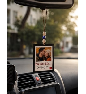 Kişiye Özel Fotoğraflı Ahşap Araç Süsü ( 3 )