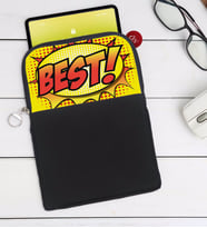 BK Gift Pop Art Tasarımlı Taşınabilir Koruyucu Tablet Kılıfı & Organizer Çanta - Siyah-4