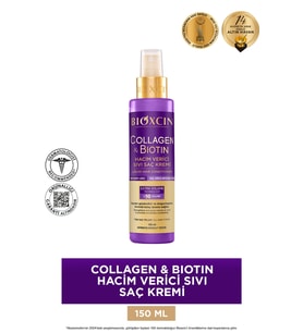 Bioxcin Collagen & Biotin Ekstra Hacim Sıvı Saç Kremi 150 ml - Kolajen Biotin İnce ve Seyrek Saçlar