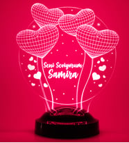 Love Lamp Balon Kalpler Küre Kişiye Özel Konsept Hediye 3 Boyutlu Led Lamba
