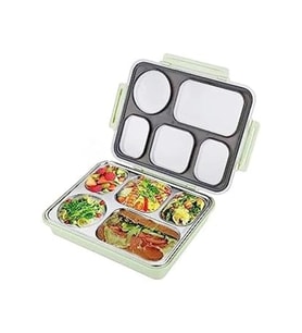 1600ml Lunchbox Tek Katlı 5 Bölmeli Çelik Sefer Tası Yemek Kutusu