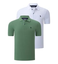 İKİLİ SET T8561 DEWBERRY ERKEK TSHIRT-BEYAZ-AÇIK HAKİ (Karışık)