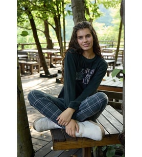 Aydoğan Kadın Bisiklet Yaka TERMAL Pijama Takımı 30054S- 1 Adet (Siyah)