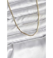 14K Gold Renk Kaplama Ezme Zincir Model CM Kadın Kolye 5886 - SSSSSS5432-6189
